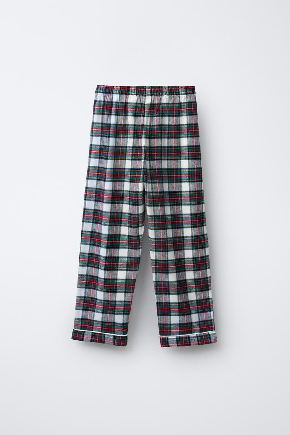 ZARA ФЛАНЕЛЕВАЯ ПИЖАМА В КЛЕТКУ, ЭКРЮ