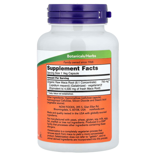 NOW Foods, Сырая мака, 750 мг, 90 растительных капсул