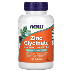 Now Foods Zinc Glycinate 30 mg 120 Softgels , Цинк Глицинат