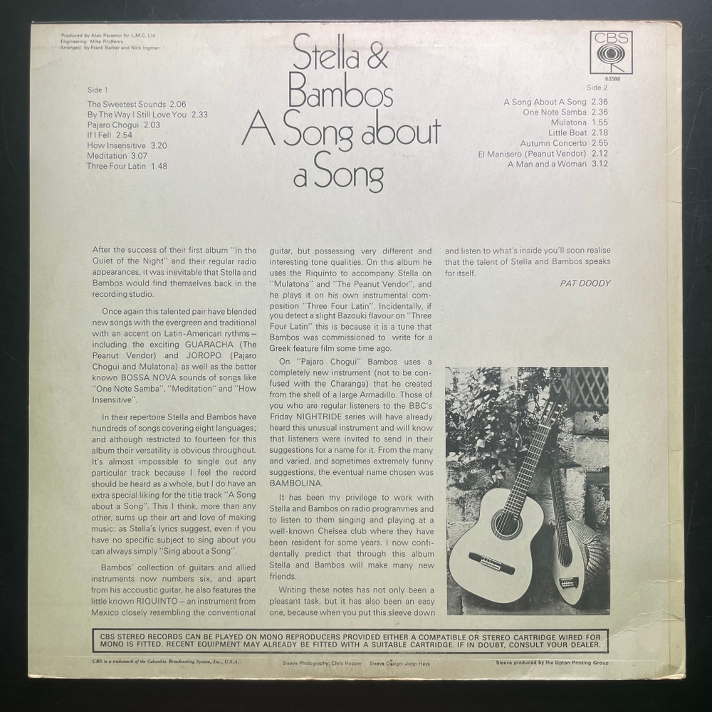 Stella & Bambos ‎– A Song About A Song (Англия 1969г.)
