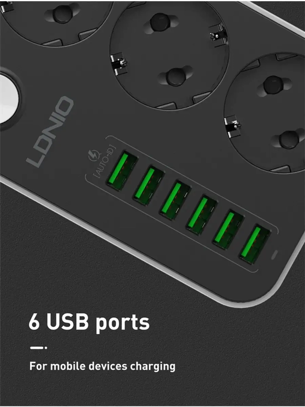 Удлинитель сетевой фильтр с  6 USB
