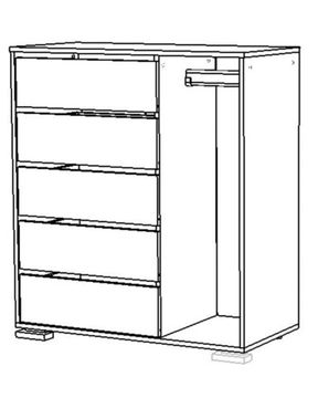 Комод НАПОЛИ-1 /904*1017*425/ левый белый / анкор белый