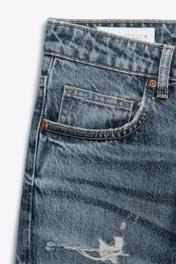 ZARA ДЖИНСЫ TRF WIDE-LEG С РАЗРЕЗАМИ И СРЕДНЕЙ ПОСАДКОЙ, СИНИЙ