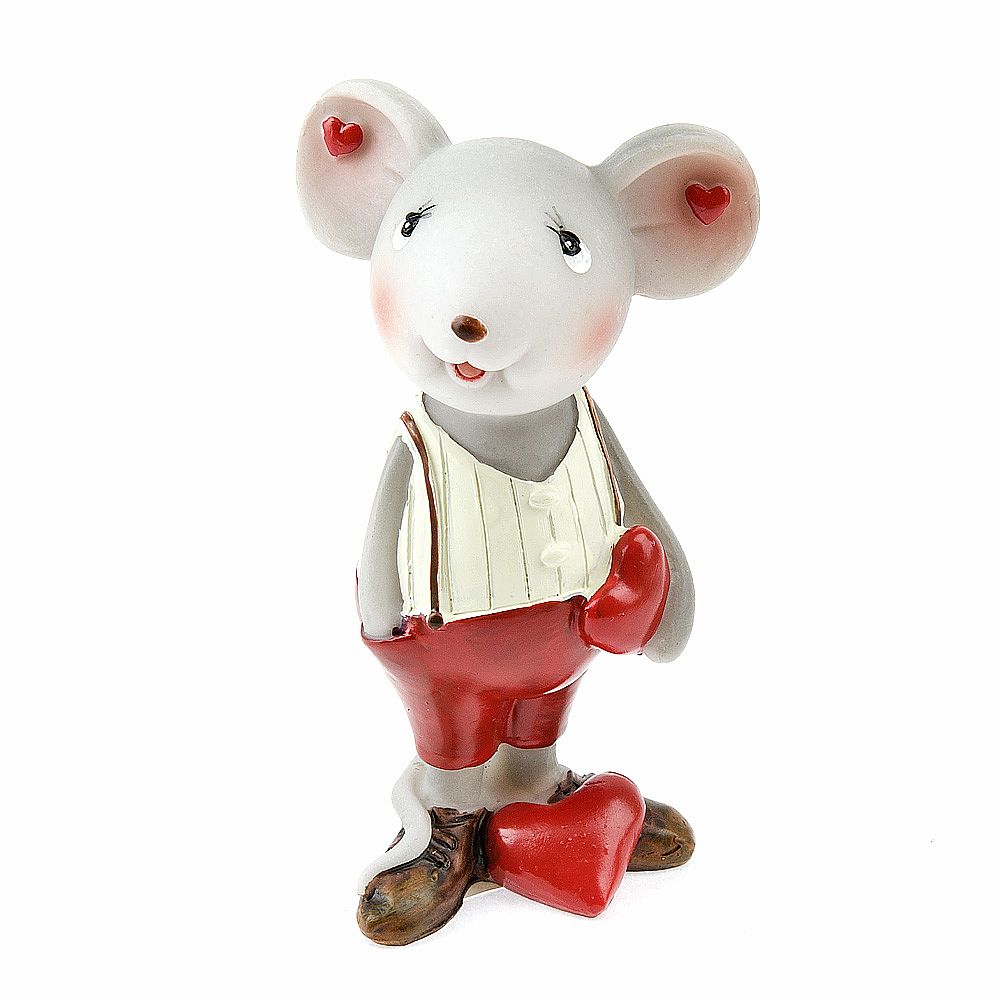 Фигурка декоративная "Мышка и любовь" 6*5*10см. (2вида) (min4) (транспортная упаковка)