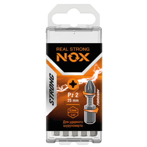 Бита torsion Pz2-25 C6.3, 25 шт бокс STRONG