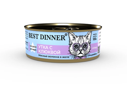 Best Dinner Консервы для кошек Urinary утка с клюквой, 100 г
