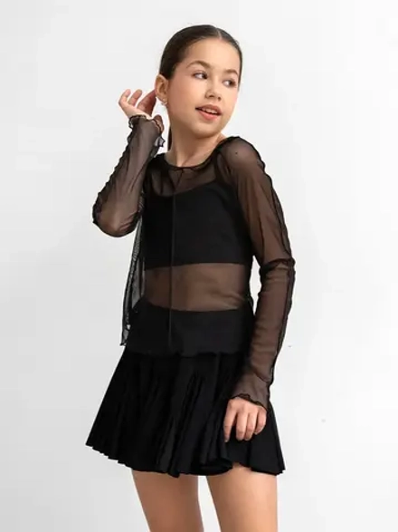 Черная юбка-шорты для девочки в школу