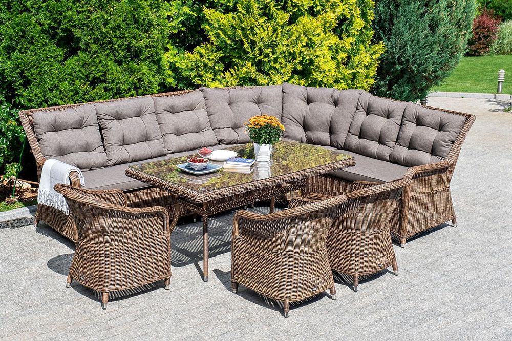 "Бергамо" модульный диван из ротанга, цвет коричневый