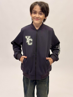 Бомбер трикотажный с начесом для мальчика 9-18 лет Fleur de Vie