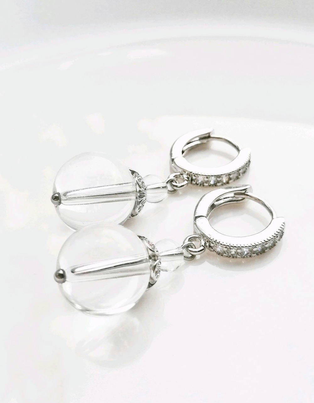 Серьги с горным хрусталем, талисман любви