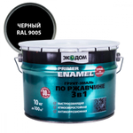 ГРУНТ- ЭМАЛЬ ПО РЖАВЧИНЕ ЭКОДОМ 3В1 ЧЕРНАЯ 10КГ