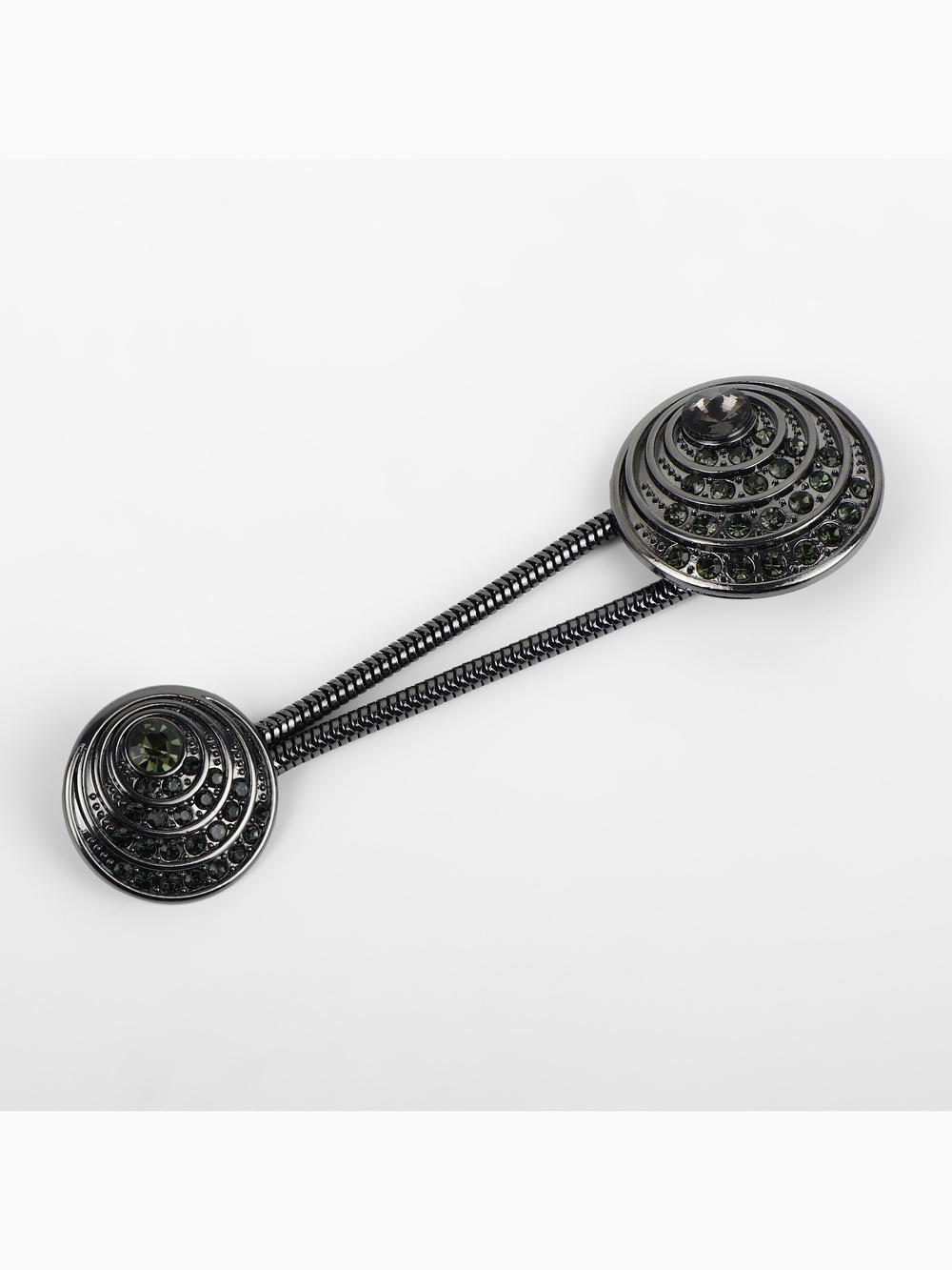 Декоративная застёжка, d = 2,5/3 см, цвет чёрный, 1364579