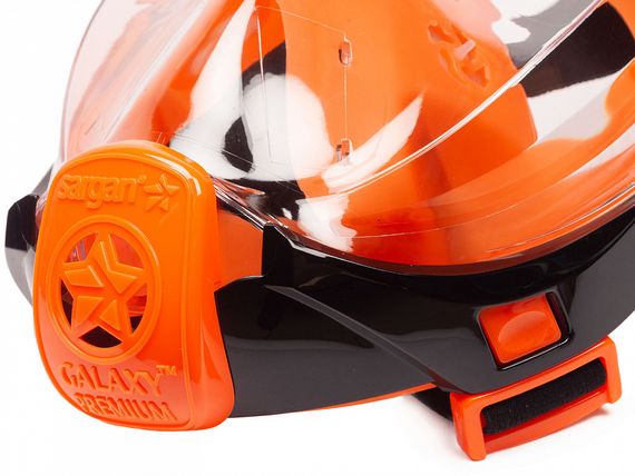 Маска полнолицевая Sargan Галактика премиум черная/оранжевая/оранжевая