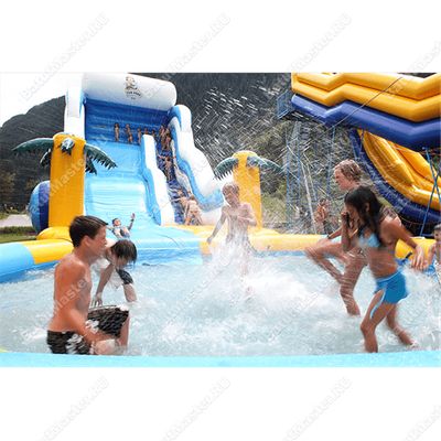 Надувная водная горка с бассейном «Пляжный оазис», 17*6*7 м