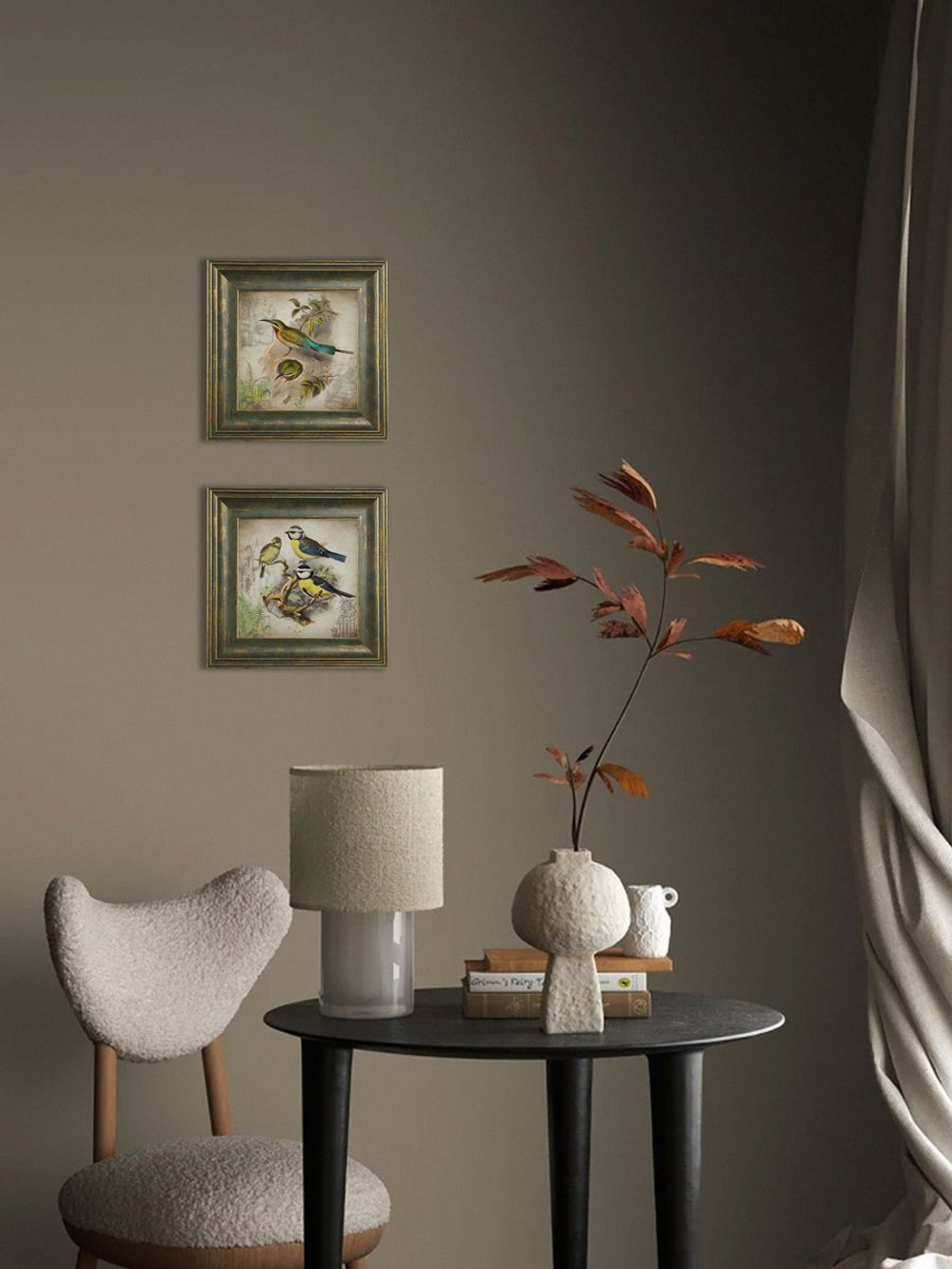 Картина на стену для интерьера на холсте в раме "Птицы" 29*29 см