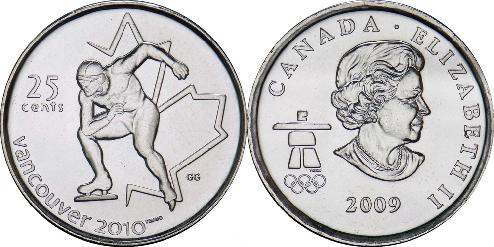 Канада 25 центов, 2009 XXI зимние Олимпийские Игры, Ванкувер 2010 - Конькобежный спорт