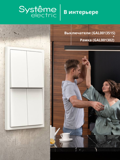 Выключатель 2-кл. ArtGallery 10AX быстрозажим. клем. механизм лотос SE GAL001351S