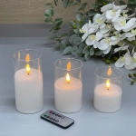 Сувенир с подсветкой «Свеча - Тайна» 7,7*10/12,5/15 см (набор 3 шт) с пультом д/у