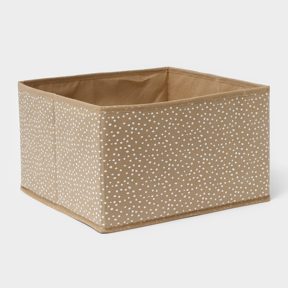 Короб для хранения Доляна "Точки" 29х29х18 см, цвет бежевый