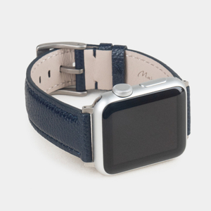 Ремешок для Apple Watch 44/45/46 mm из кожи сафьяно, синего цвета