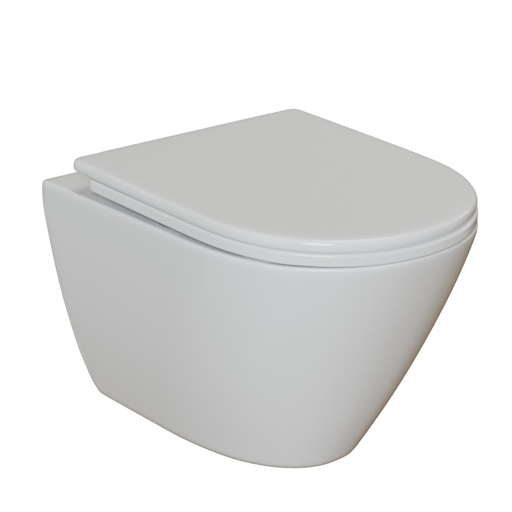 Унитаз подвесной безободковый WAVE WEST Tornado3.0 сид. дюропласт, м/л, быстр, БЕЛЫЙ глянец (L)