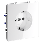 Розетка встраиваемая VOLTUM S70 с заземлением и защитными шторками, 16А, (белый глянцевый)