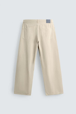 ZARA ДЖИНСЫ BAGGY FIT, ПЕСОЧНЫЙ