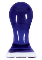 Cиний стеклянный анальный стимулятор Crystal Pops Large - 10,1 см. (Цвет: синий)