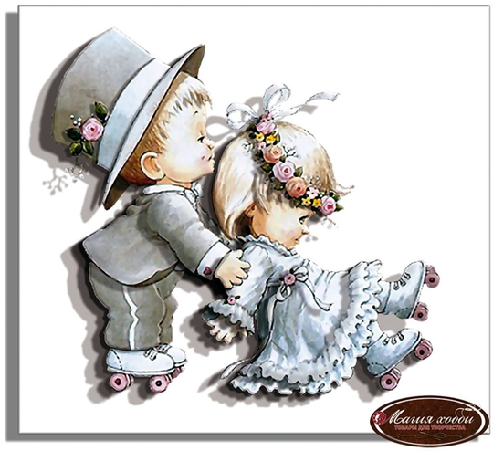 Папертоль РТ130022 "На роликах" 13*12см.