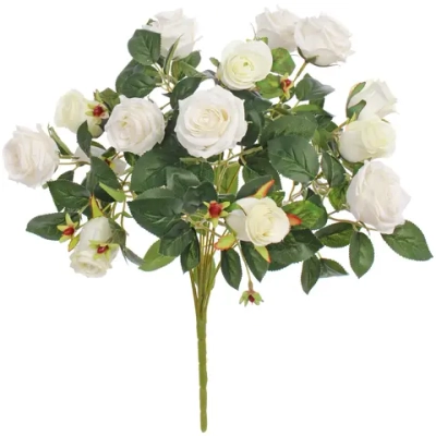 Искусственные цветы «Розовая фантазия» 48см 13 цветков белые