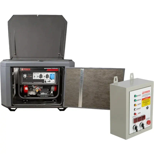 A-iPower A6000EAX бензиновый генератор в кожухе 1200 RAL 7024 с блоком АВР 400В/25А (8 pin) New УТ-11183710/29109