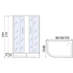 Душевой уголок River Don 100x80 MT R 10000008309 с поддоном