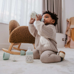 Бутылочка для кормления Suavinex Birdies 270 мл, голубая, 3 мес+