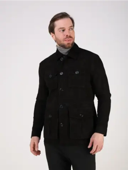 Кожаная куртка демисезонная замшевая сафари пиджак