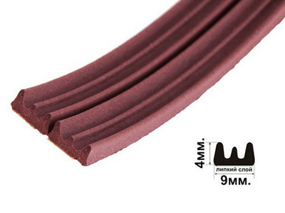 Уплотнитель резиновый самоклеющийся E150 коричневый