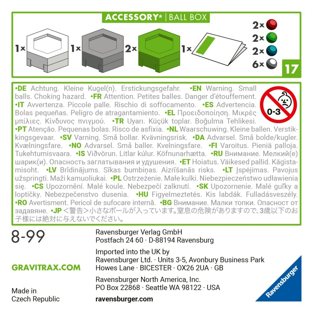 Ravensburger - GraviTrax Коробки с шариками 274680 / артикул   274680  / GTIN 4005556274680