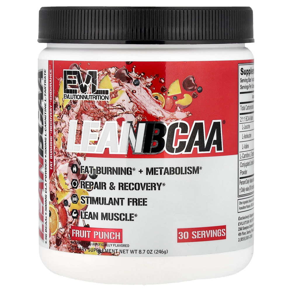 EVLution Nutrition, Lean BCAA®, фруктовый пунш, 246 г (8,7 унции)