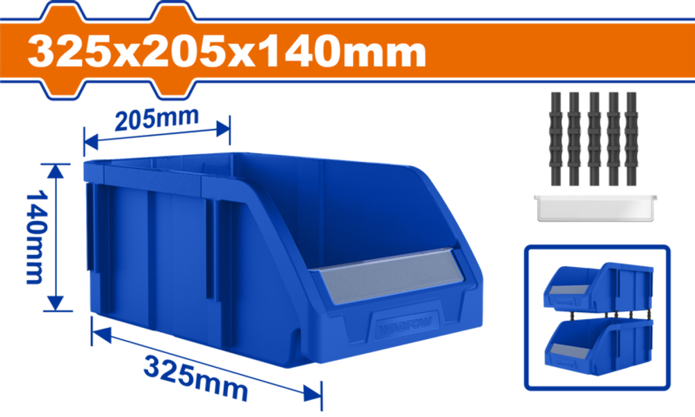 Пластиковый лоток 325х205х140 мм (24) WADFOW WTB0303