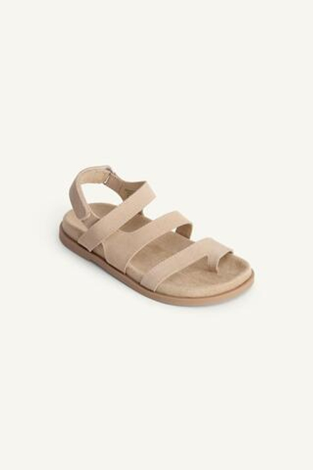 ZARA ЗАМШЕВЫЕ САНДАЛИИ, БЕЖЕВЫЙ