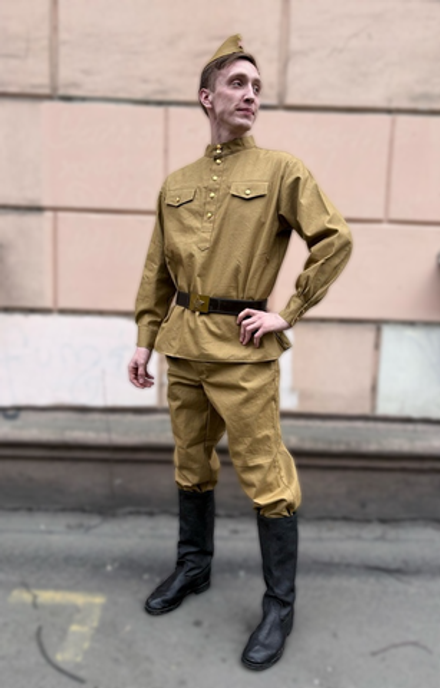 Костюм ВОВ мужской (гимнастерка и брюки хаки)