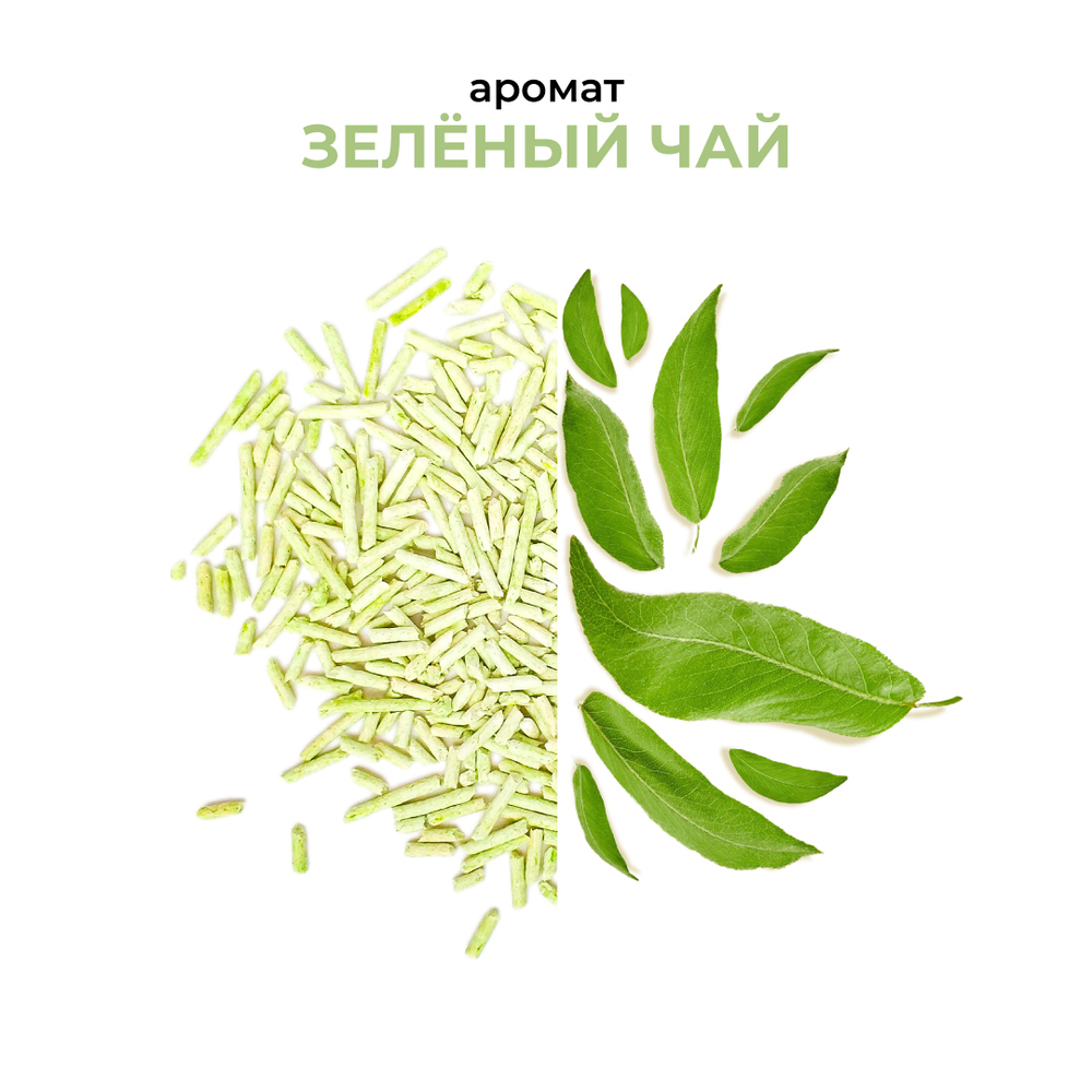 Pet-it комкующийся наполнитель для кошек Тофу Зеленый чай, 6 л