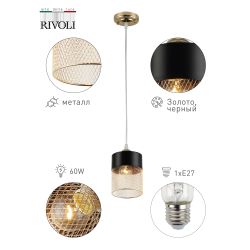 Светильник подвесной (подвес) Rivoli   9068-201 1 х E27 60 Вт модерн