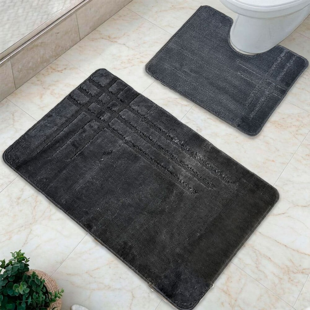 Комплект ковриков DKTX Comfort Linea 2шт 60*100/50*60см 10мм 7020 (серый)