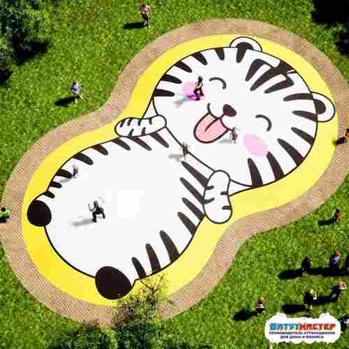 Надувная подушка на платформе «Весёлая зебра» 21,3×14,5×1,35 м