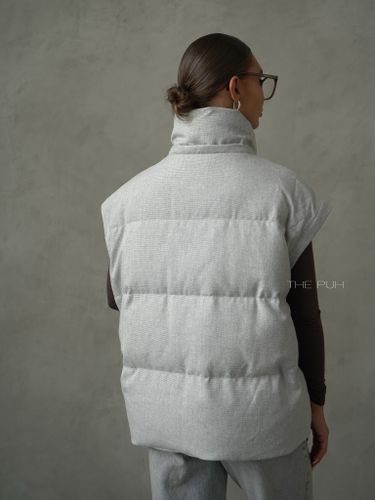 Серый пуховик-трансформер на молнии