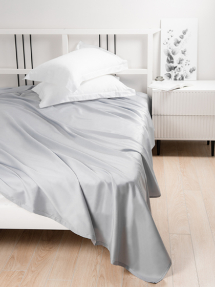 UTOPIA Простыня стандартная, сатин светло-серый