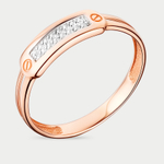 Кольцо для женщин из розового золота 585 пробы с фианитами (арт. к4788)