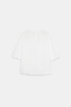ZARA РУБАШКА ИЗ ЛЬНА И ХЛОПКА С ВЫШИВКОЙ — ZW COLLECTION, БЕЛЫЙ