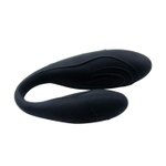 Чёрный вибромассажер для пар Indulgence Plus с ДУ