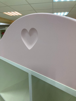 Стеллаж Сердечко МДФ белый/орхидея